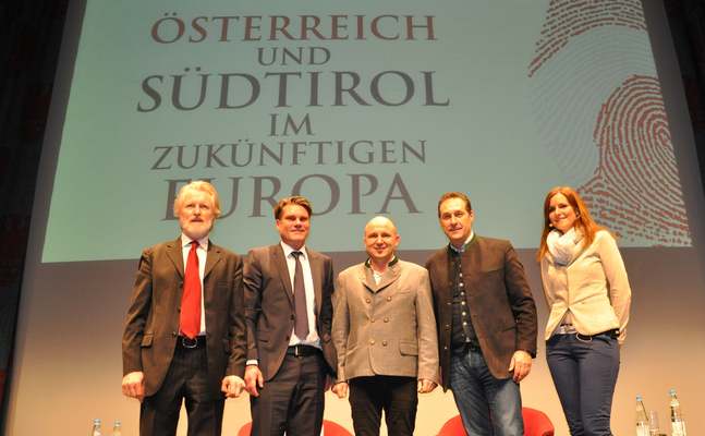 v.l.: Eberhard Daum, Johannes Rauch, Elmar Thaler, HC Strache und Verena Geier